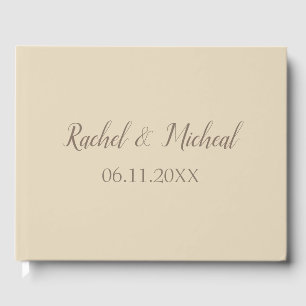 Livro De Visitas Lovely Beige Wedding