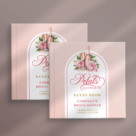 Livro De Visitas Lovely blush and gold petals prosecco guest book