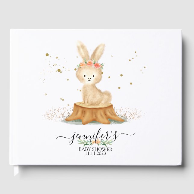 Livro De Visitas Lovely Bunny Rabbit wildlife farm forest (Frente)