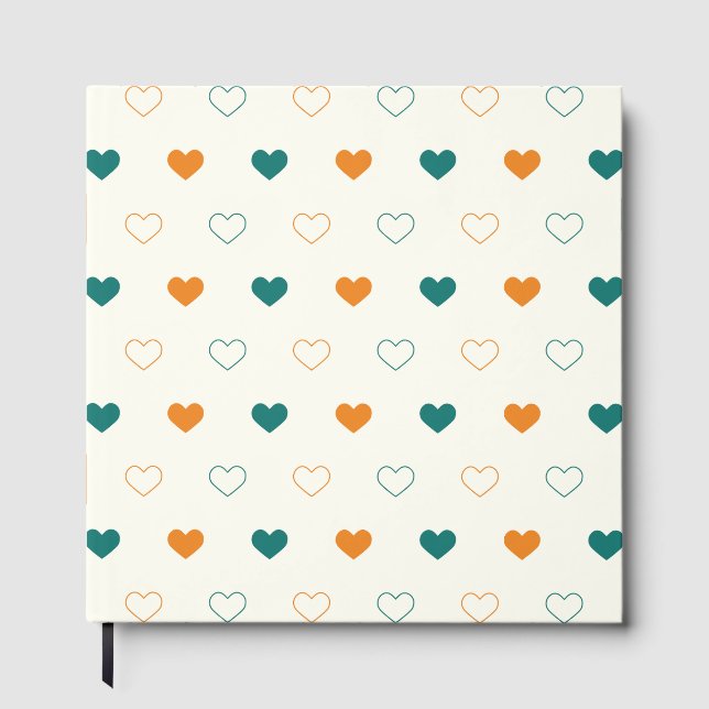 Livro De Visitas Lovely hearts / green orange cream (Frente)