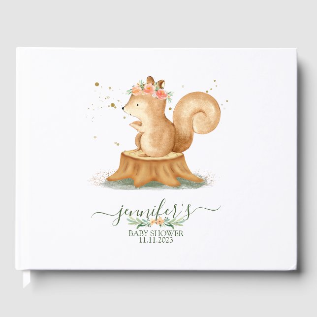 Livro De Visitas Lovely Squirrel wildlife farm forest animal (Frente)