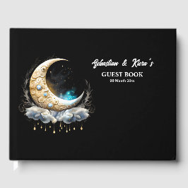 Livro De Visitas Lua celestial estrelas da noite estrelada