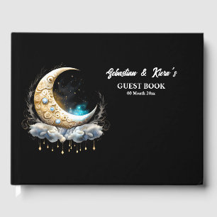 Livro De Visitas Lua celestial estrelas da noite estrelada