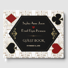 Livro De Visitas Luxury Casino Gold White Art Deco 20s Wedding