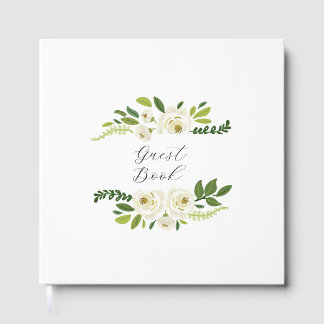 Livro De Visitas Luxury White Rose Floral Frame 