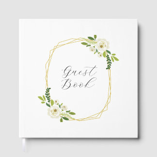 Livro De Visitas Luxury White Rose Floral Frame 
