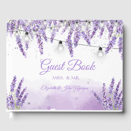 Livro De Visitas Luzes de String Lavander de Aquarela