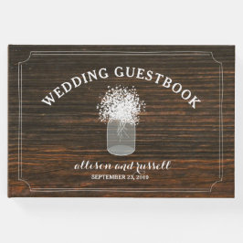 Livro De Visitas Madeira Celestial + Guestbook de Casamento Respira