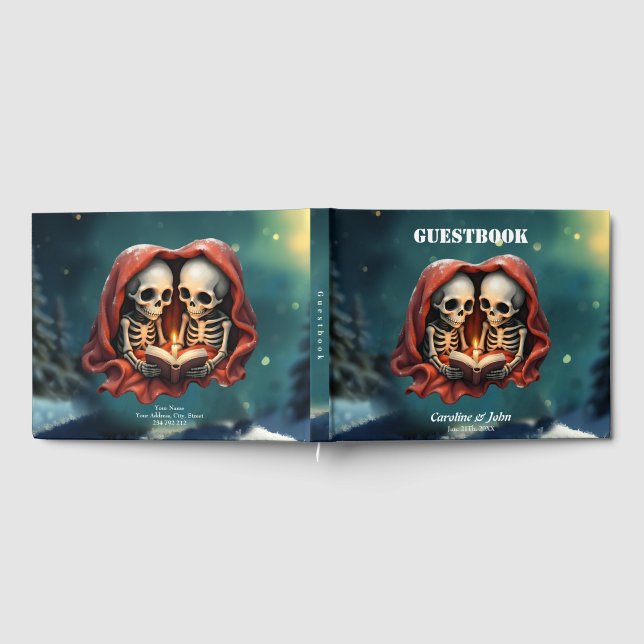 Livro De Visitas Magical winter moments, two skeletons  (Completo)