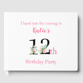 Livro De Visitas Magnolia Aniversário de 12 de Aniversário