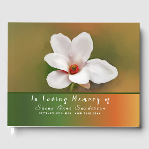 Livro De Visitas Magnolia Fllower Funeral Memorial Guest Book