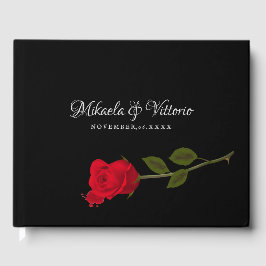 Livro De Visitas Maldito Casamento Gótico Negro Rosa Elegante