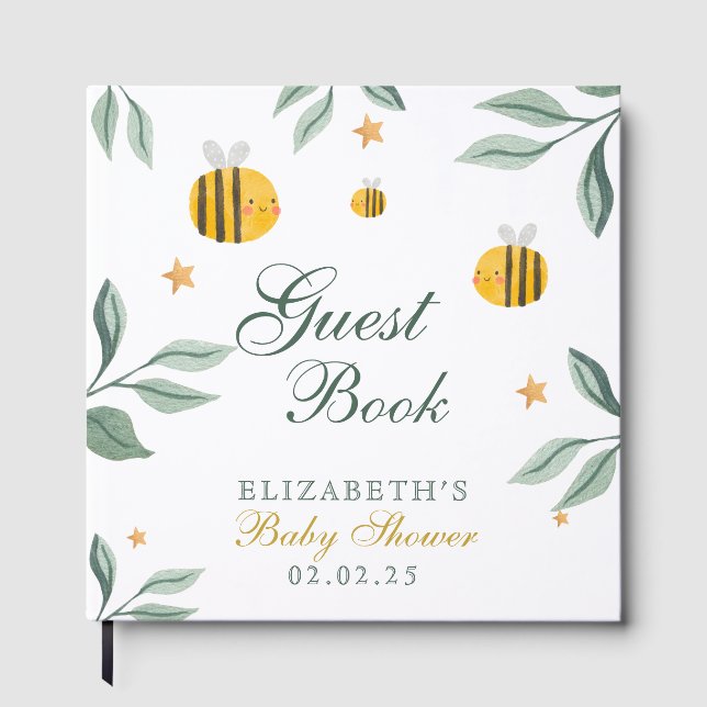 Livro De Visitas Mamãe de aquarela para o doce Chá de fraldas de me (Frente)