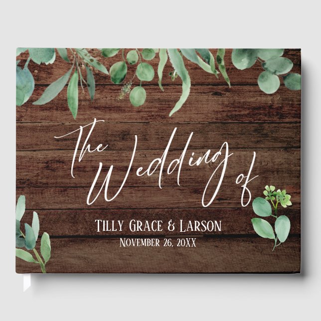 Livro De Visitas Manual Russo de Madeira Eucalyptus (Frente)