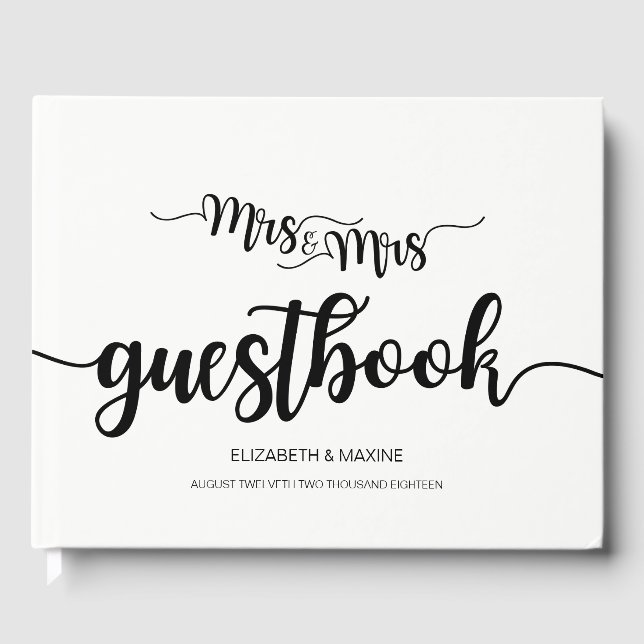 Livro De Visitas Manuscrita Moderna Sra. Wedding Guestbook (Frente)