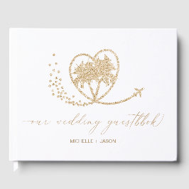 Livro De Visitas Mapa Mundial do Passaporte de Destino de Casamento