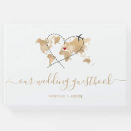 Livro De Visitas Mapa Mundial do Passaporte de Destino de Casamento