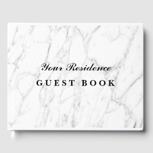 Livro De Visitas Marble branco da propriedade alugada de férias ele