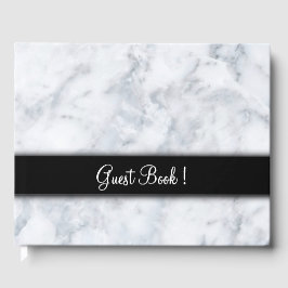 Livro De Visitas Marble W Black Sash Guest Book
