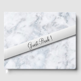 Livro De Visitas Marble W White Sash Guest Book