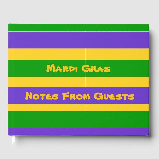Livro De Visitas Mardi Gras Stripes (Frente)