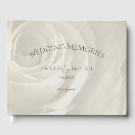 Livro De Visitas marfim floral elegante lembranças de convidados de