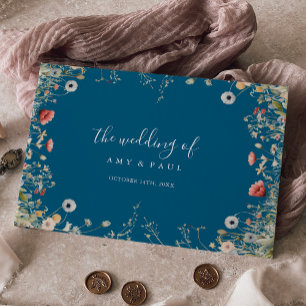 Livro De Visitas Marinho Feliz Casamento Boho Wildflower