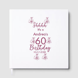 Livro De Visitas Marron white mauve shhhh 60.º aniversário nome flo