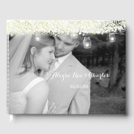 Livro De Visitas Mason Jar Elegant Sob Foto De Casamento De Estrela