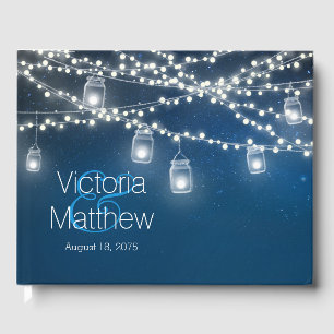 Livro De Visitas Mason Jar String Light Weding Guest Book
