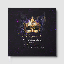 Livro De Visitas Masquerade Mask Gold Purple Dramatic 50th Birthday