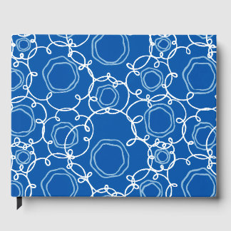 LIVRO DE VISITAS MATRIZ FLORAL ABSTRATA EM AZUL REAL