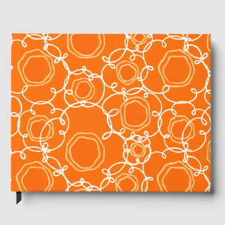 LIVRO DE VISITAS MATRIZ FLORAL ABSTRATA EM LARANJA