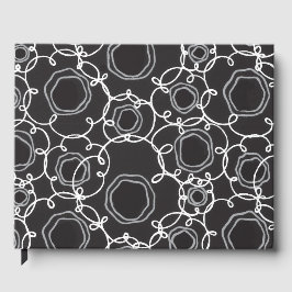 LIVRO DE VISITAS MATRIZ FLORAL ABSTRATA EM PRETO