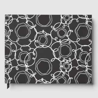 LIVRO DE VISITAS MATRIZ FLORAL ABSTRATA EM PRETO