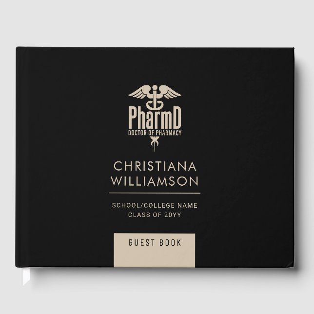 Livro De Visitas Medicamento Personalizado PharmD Médico de Festas  (Frente)