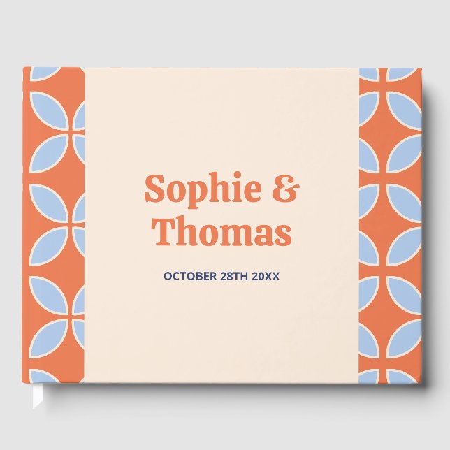 Livro De Visitas Meio século Retro Wedding (Frente)