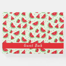 Livro De Visitas Melancia Padrão Fruta Melão Verde Claro
