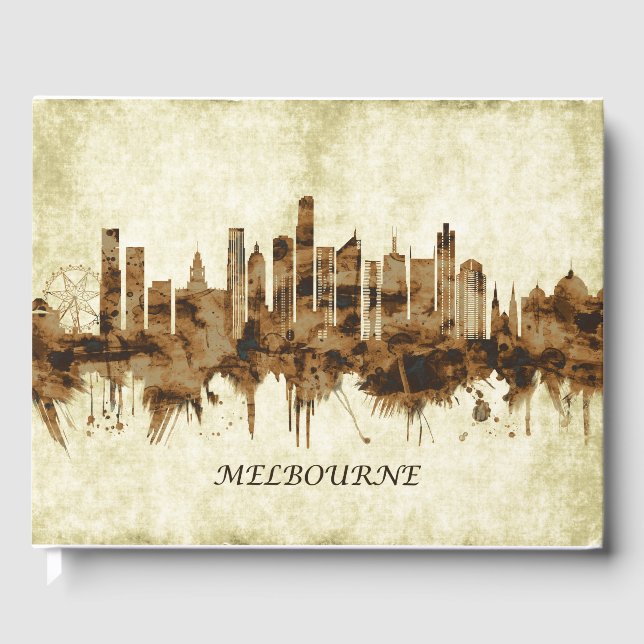 Livro De Visitas Melbourne Austrália Cityscape (Frente)
