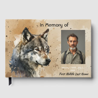 Livro de Visitas Memorial Aquarela Lobo Animal