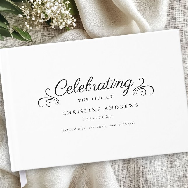 Livro De Visitas Memorial "Celebração da Vida" White (Memorial "Celebration of life" White Guest Book)