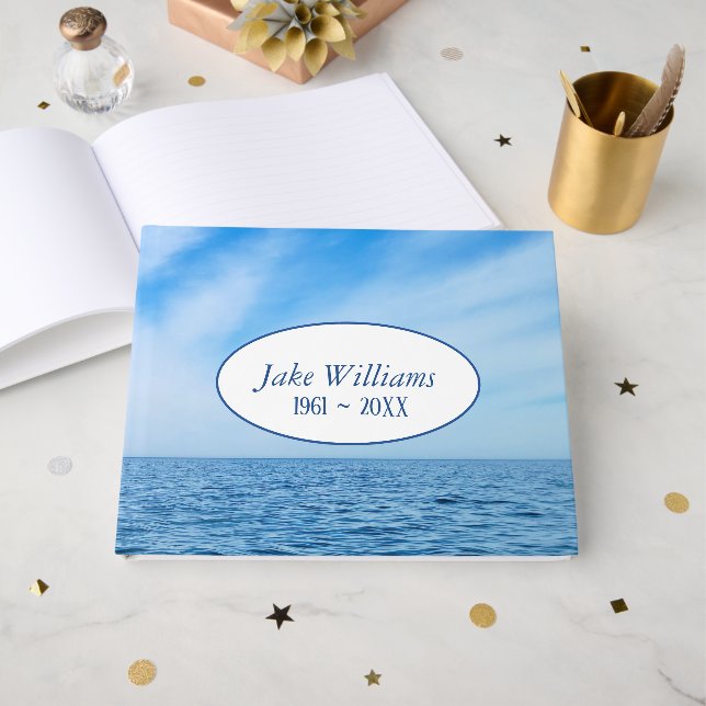 Livro De Visitas Memorial Cirrus Clouds over Lake Michigan (Frente aberta)