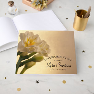 Livro De Visitas Memorial da Vida em Duplo Daffodilo Branco
