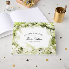 Livro De Visitas Memorial da Vida em Hídrangea Verde