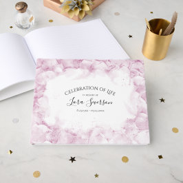 Livro De Visitas Memorial da Vida em Hydrangeas Rosa Pálida