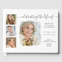 Livro De Visitas Memorial de Colagem de Fotos Mínima Moderna