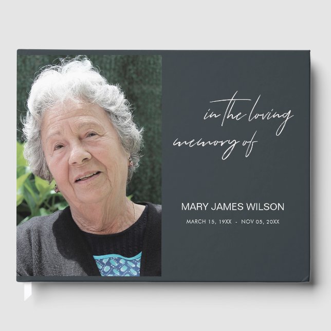 LIVRO DE VISITAS MEMORIAL DE FOTO ELEGANTE MINIMAL MODERNA (Frente)