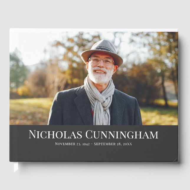 Livro De Visitas Memorial de Fotografia Personalizada do Monograma  (Frente)