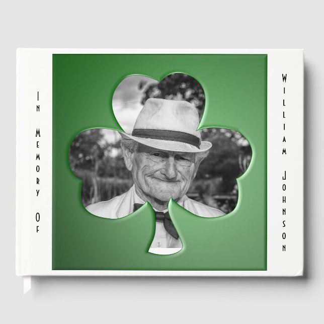 Livro De Visitas Memorial do Shamrock Verde Personalizado (Frente)
