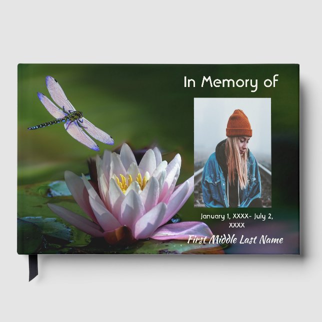 Livro de Visitas Memorial Libélula Nenúfar Lótus (Frente)